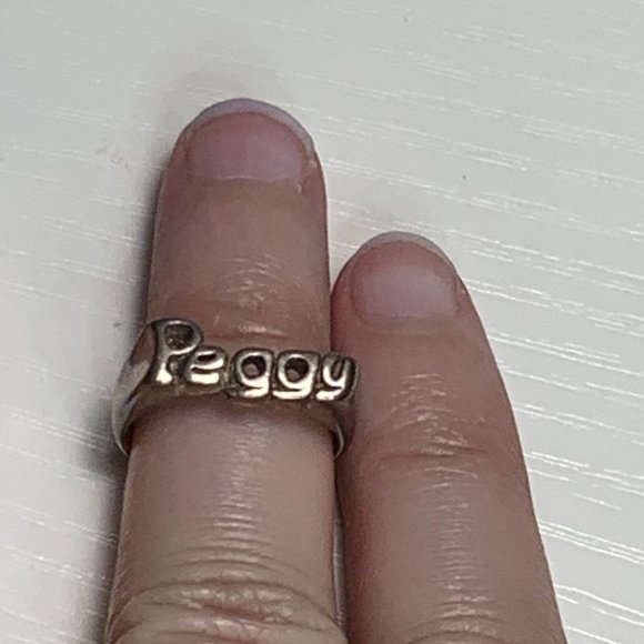 Sterling Silver Peggy Personalized Name Ring, Size 6 - Picture 8 of 10